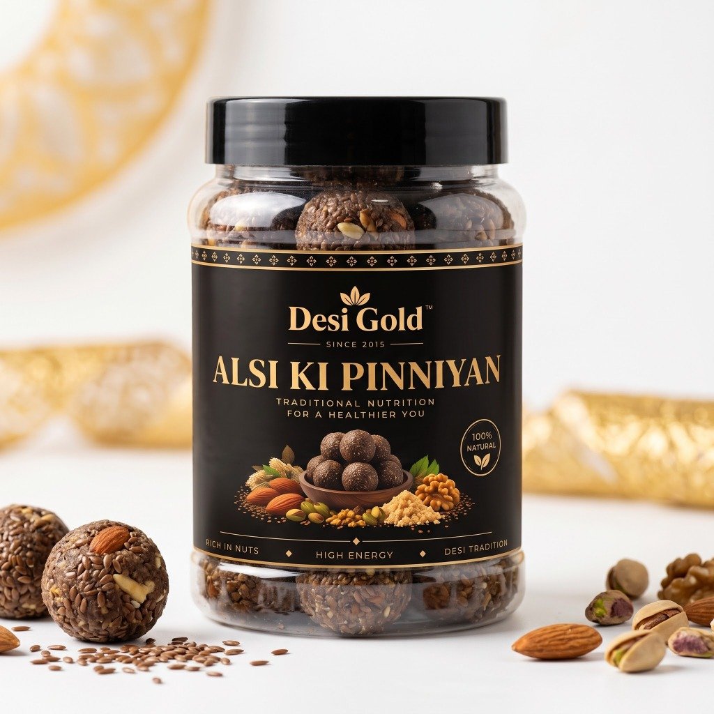 Desi Gold Traditional Alsi Ki Pinniyan – Flaxseed & Dry Fruit Energy Balls (500g)