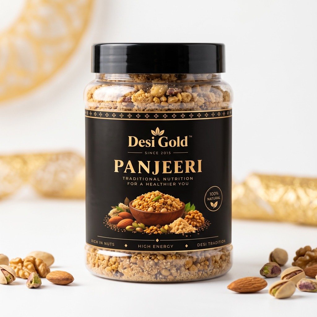 Desi Gold Traditional Homemade Panjeeri – Rich Dry Fruits & Pure Desi Ghee Blend (500g)