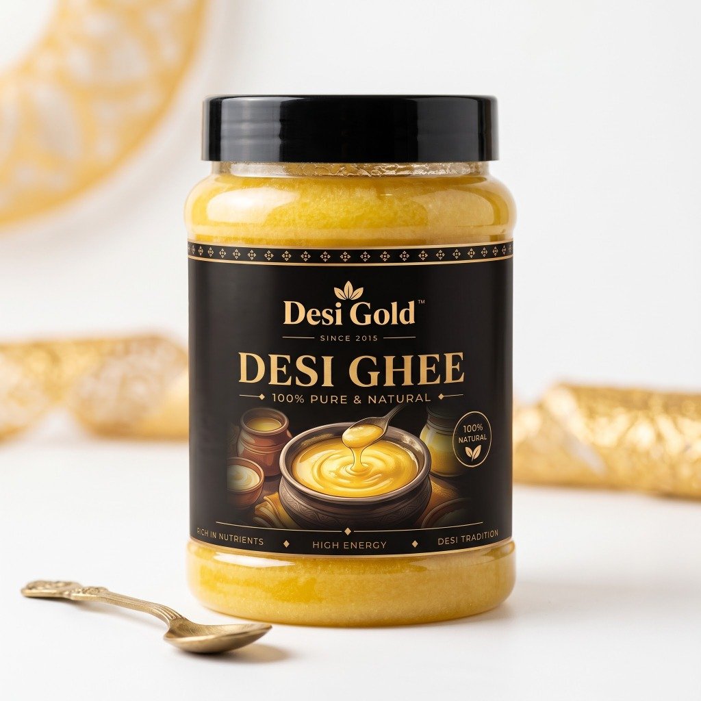 Desi Gold A2 Pure Organic Desi Ghee – Granular (Danedar) Golden Butter (500g)